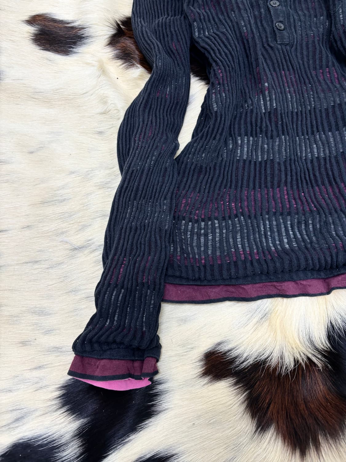 [Nicole]Black&Pink Stripe Layered Sleeve 상품이미지2