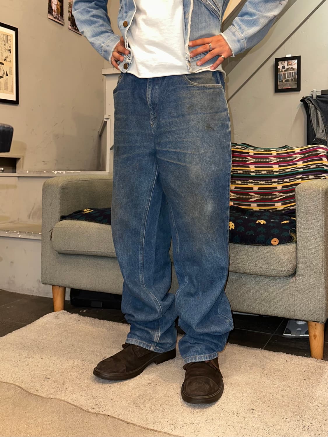00’s Carhartt Worker oily denim pants 상품이미지2