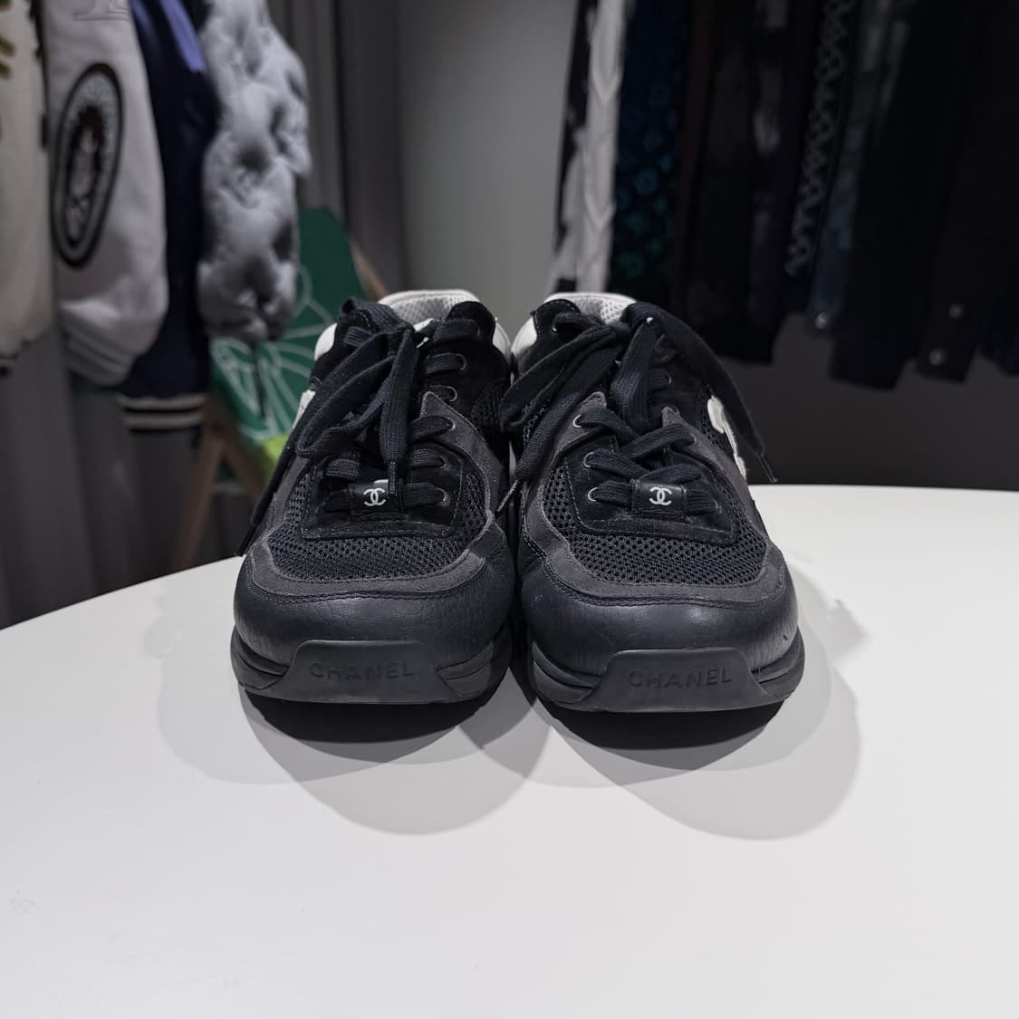 (A+/40) / 샤넬 스니커즈 메쉬 스웨이드 카프스킨&블랙 화이트 상품이미지3