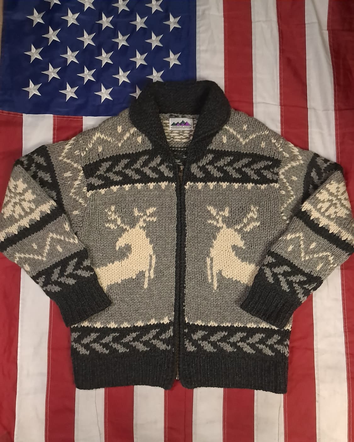 특A 90's  빈티지 MONTAUK GEAR 사슴 가디건 상품이미지1