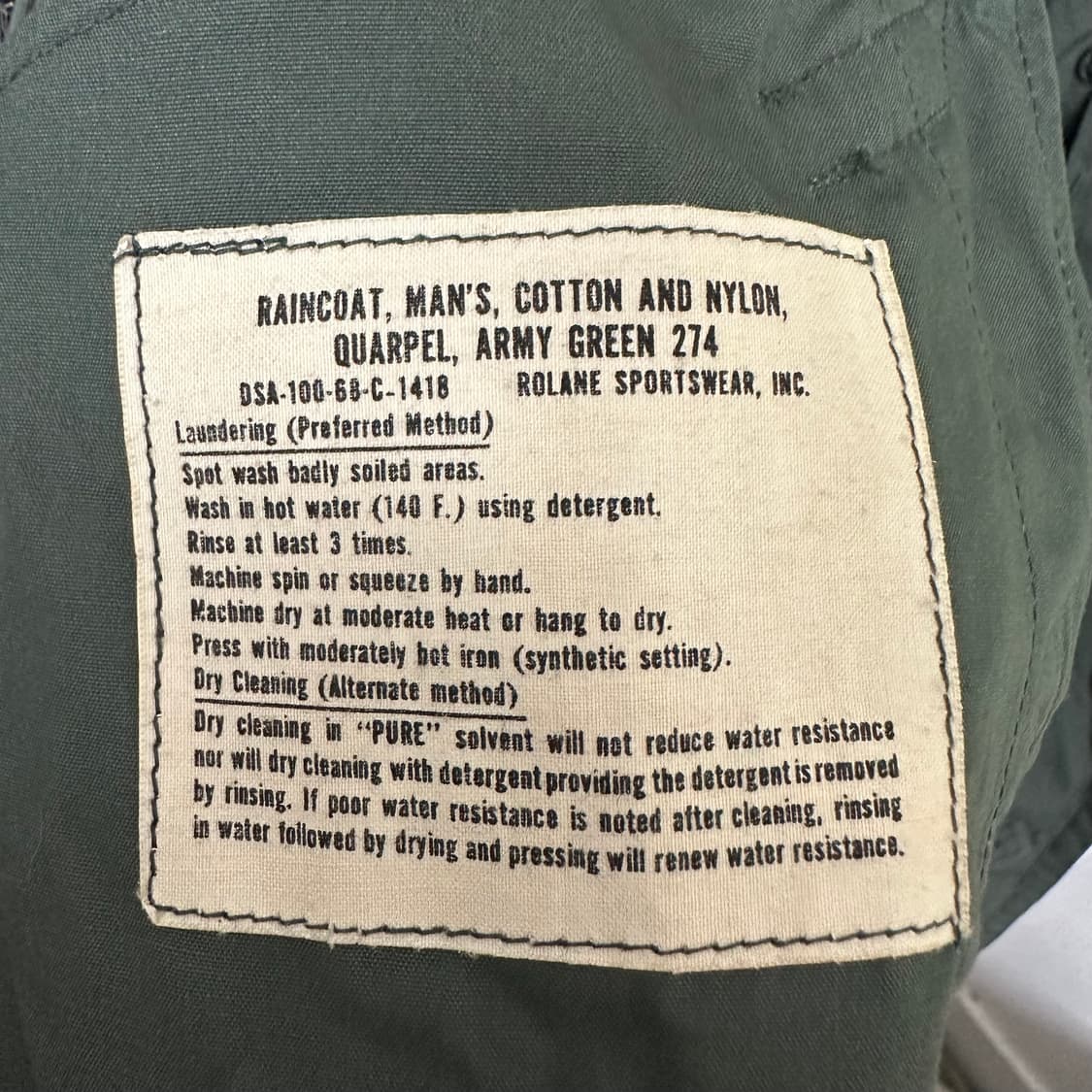 60’s US 아미 레인코트 상품이미지7