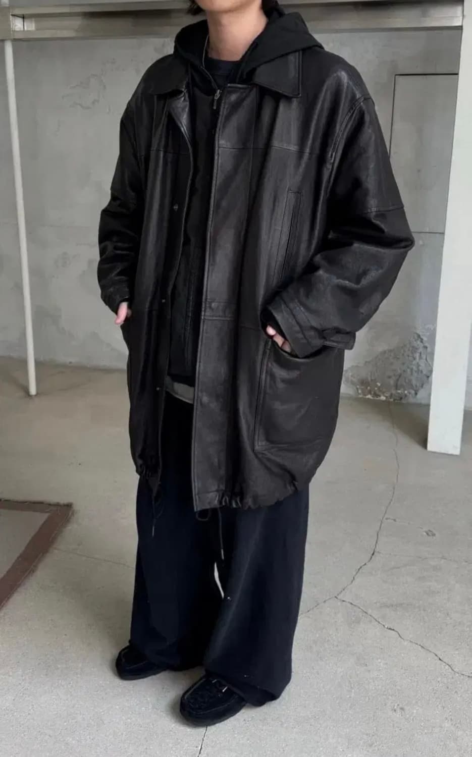 (3) 25시즌 폴리테루 램스킨 레더 카코트 블랙 판매 상품이미지4