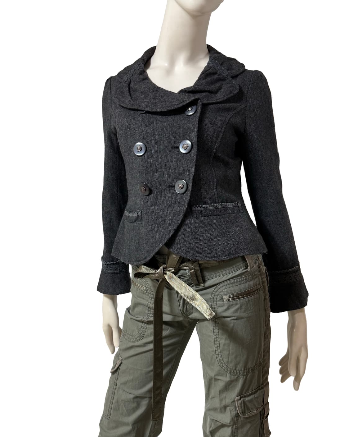 Vtg 엑시즈팜 더블 버튼 레이스 자켓 상품이미지2