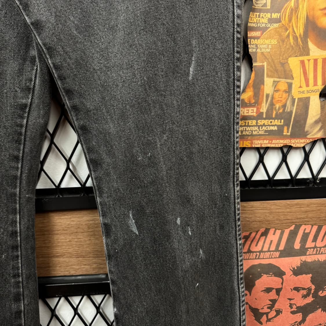 00s 할리데이비슨 데님 팬츠 포켓 로고 포인트 흑청 상품이미지7