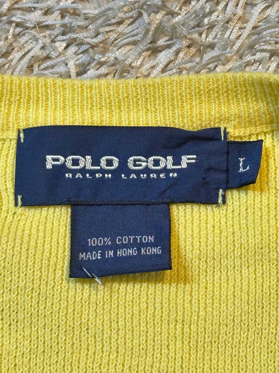 폴로 골프 네이비포니 브이넥 니트 조끼 베스트 옐로우 상품이미지4