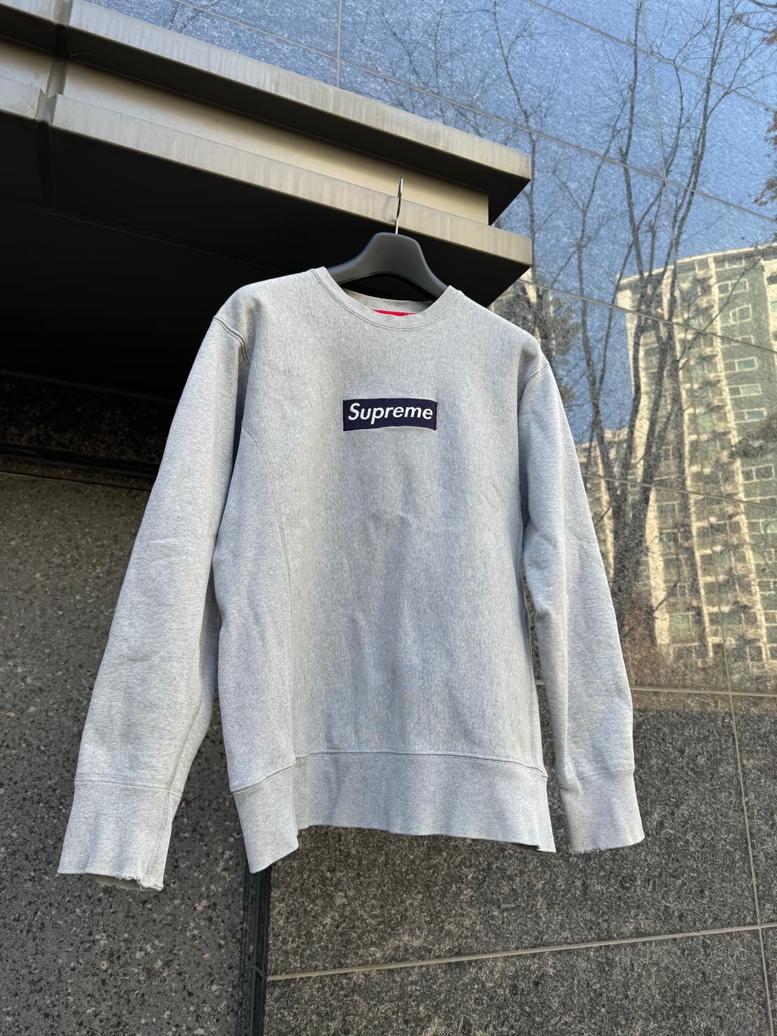 00s 슈프림 박스로고 스웻 그레이 네이비 상품이미지1