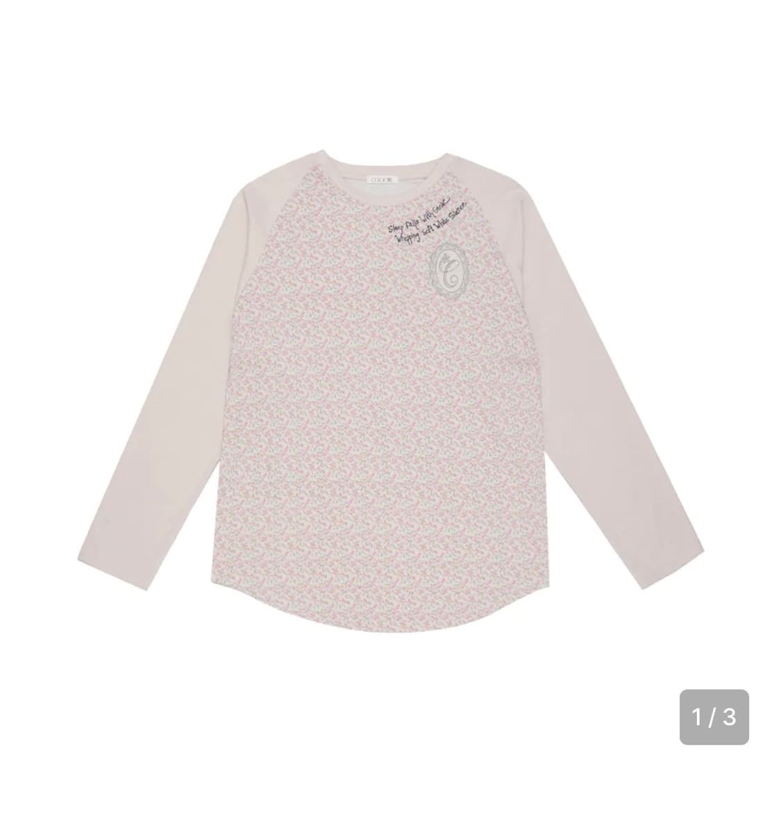 콜로신스 플라워 티셔츠 슬리브 핑크 베이지 상품이미지1