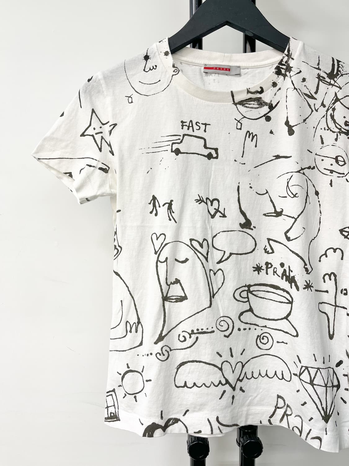 프라다 X 애덤 니트 07s/s 드로잉 프린트 티 상품이미지3