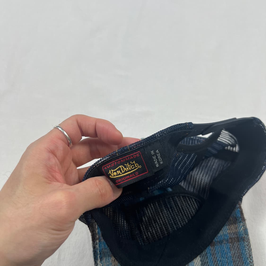 본더치 von dutch 로고 플란넬 체크 메쉬 스냅 캡 모자 상품이미지6