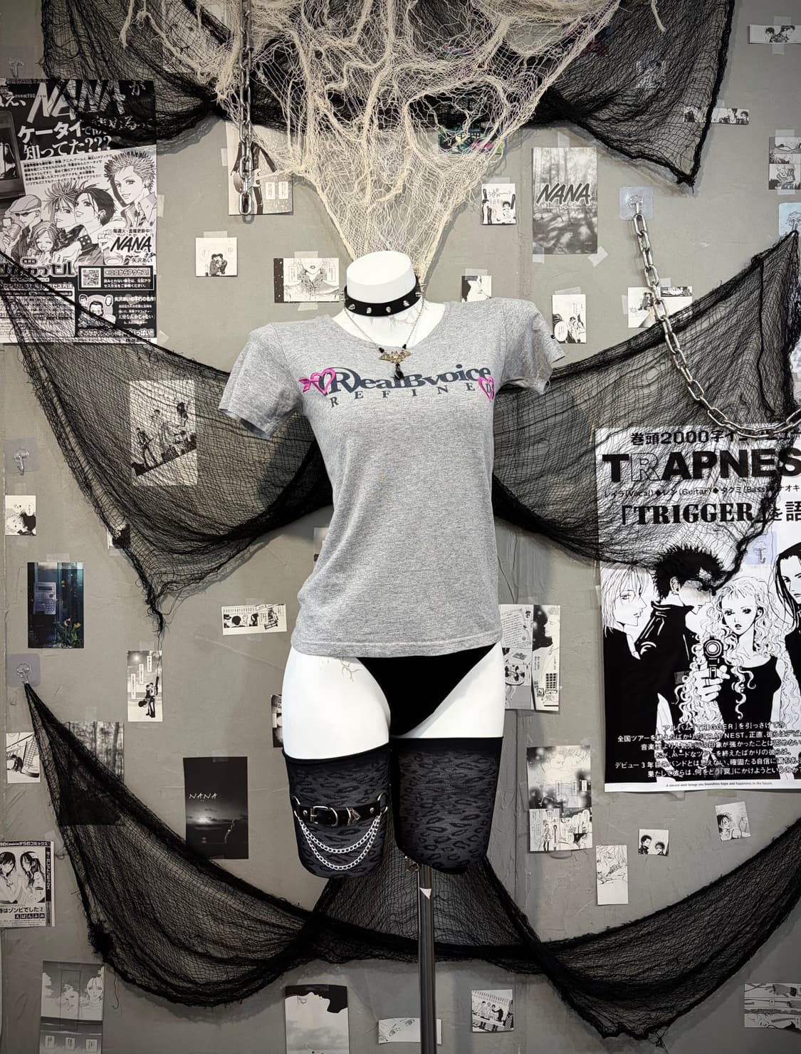 Y2K embroidery cross lettering  sleeve 상품이미지3
