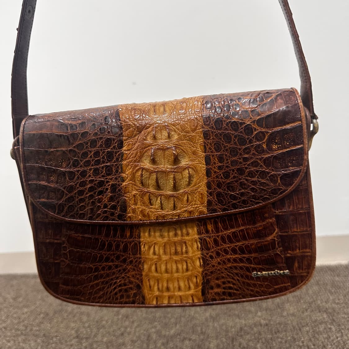 에스콰이아 악어 가죽 가방 브라운 여성 숄더백 상품이미지9