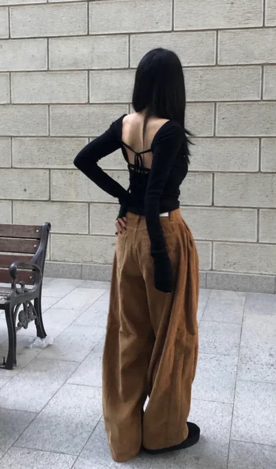 코듀로이 골덴 캬멜 브라운 팬츠 상품이미지2