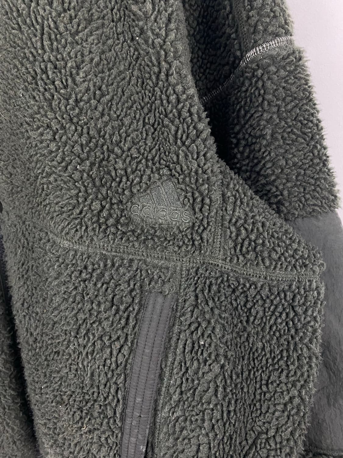 아디다스 오버핏 뽀글이 집업 자켓 L 상품이미지3