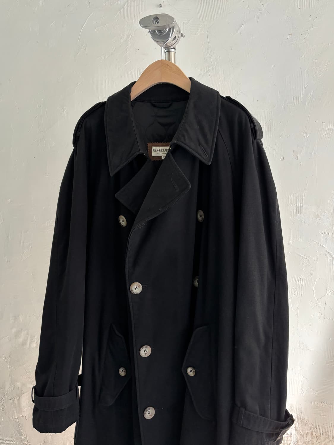 조르지오 아르마니 90’s 블랙 컬러 트렌치 코트 상품이미지2