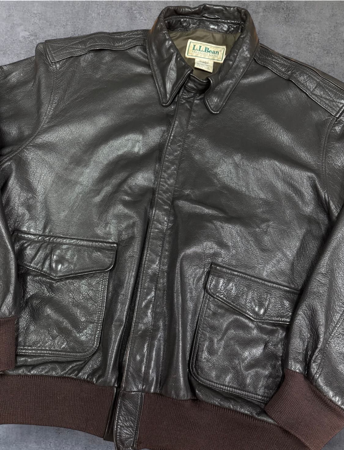 USA made)엘엘빈(llbean) A-2 레더자켓 46 상품이미지2