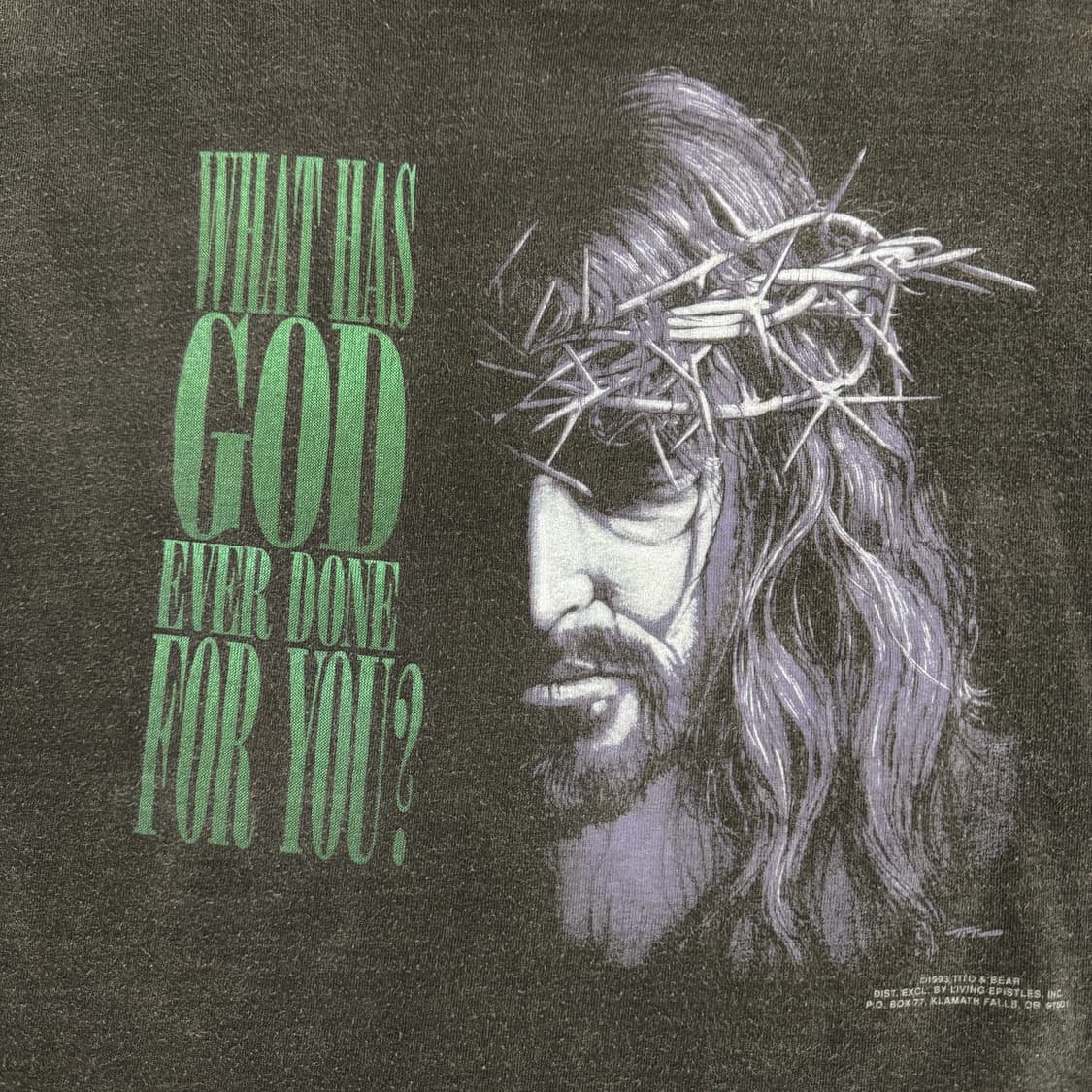 빈티지 90s Jesus 지저스 페이드 티셔츠 상품이미지3