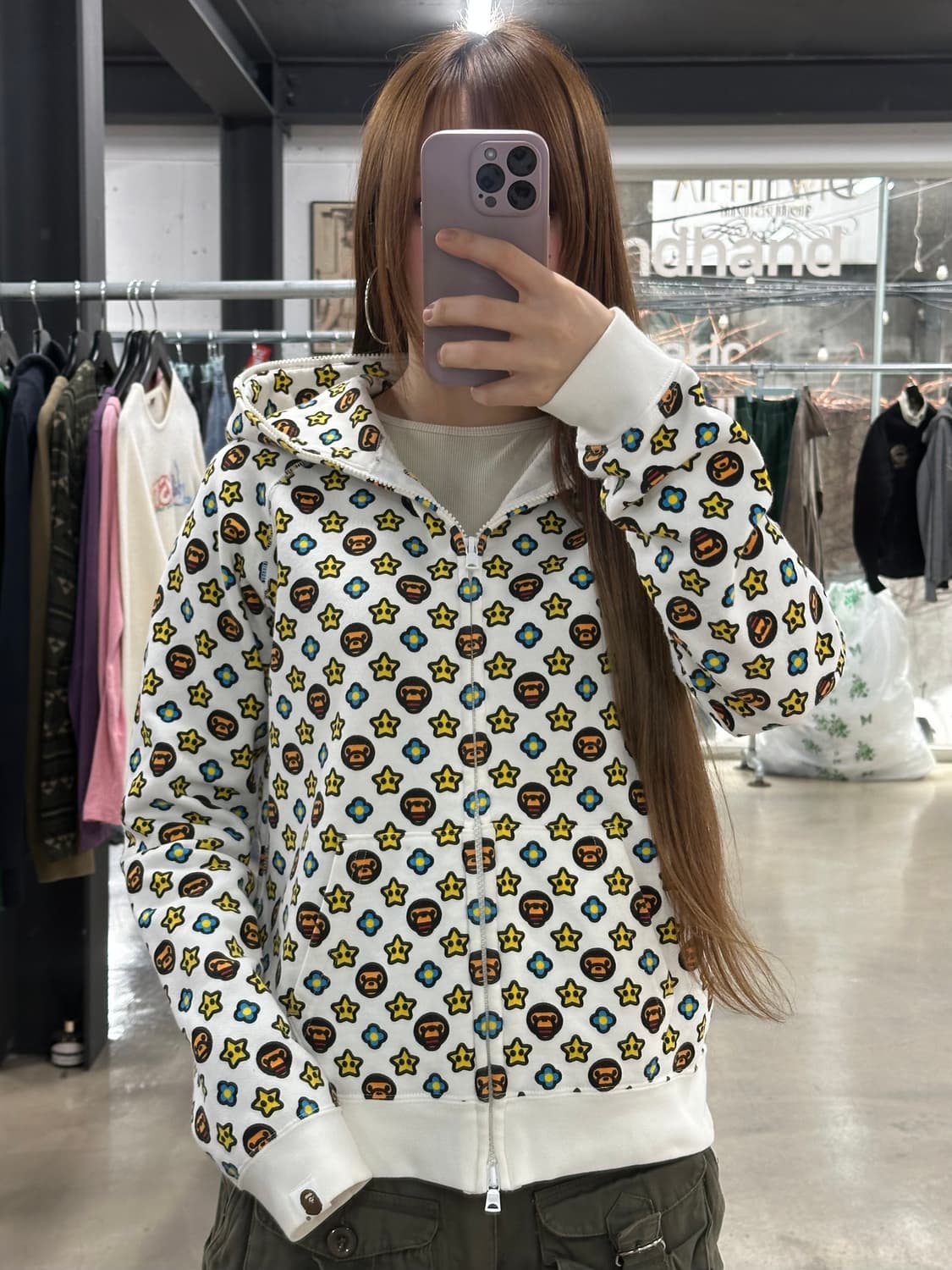 베이프 마일로 모노그램 풀 후드집업 상품이미지3