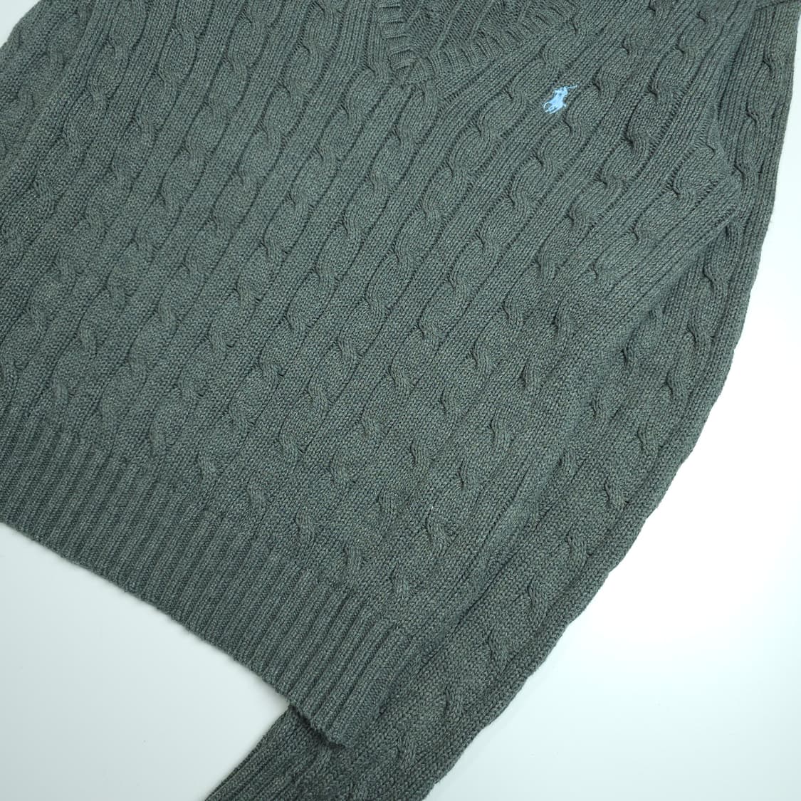 [택포]폴로 케이블 브이넥 니트 M 상품이미지3