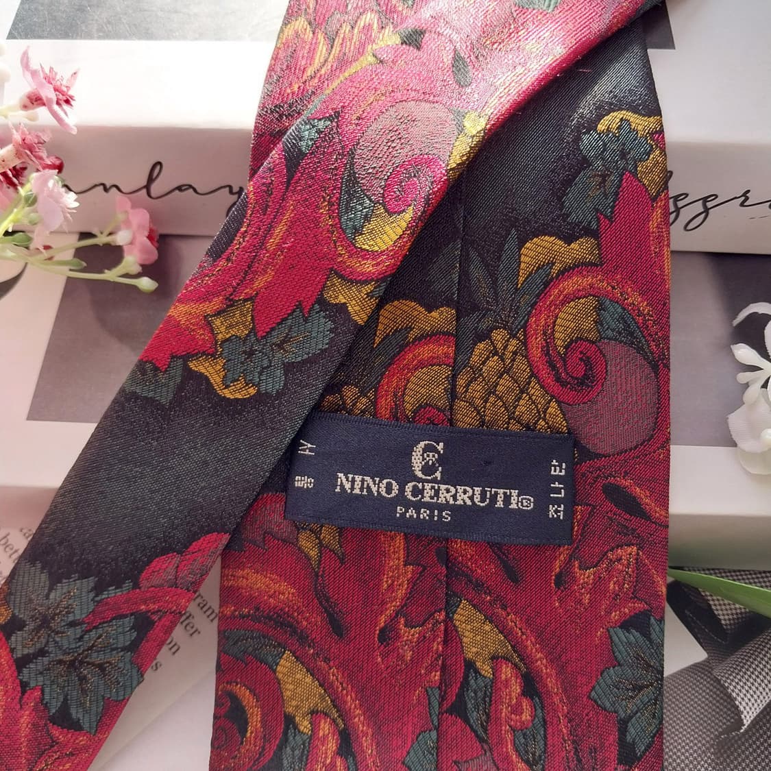 세루티 1881 실크 자카드 패턴 넥타이 9.4cm A+등급 K1962 상품이미지6