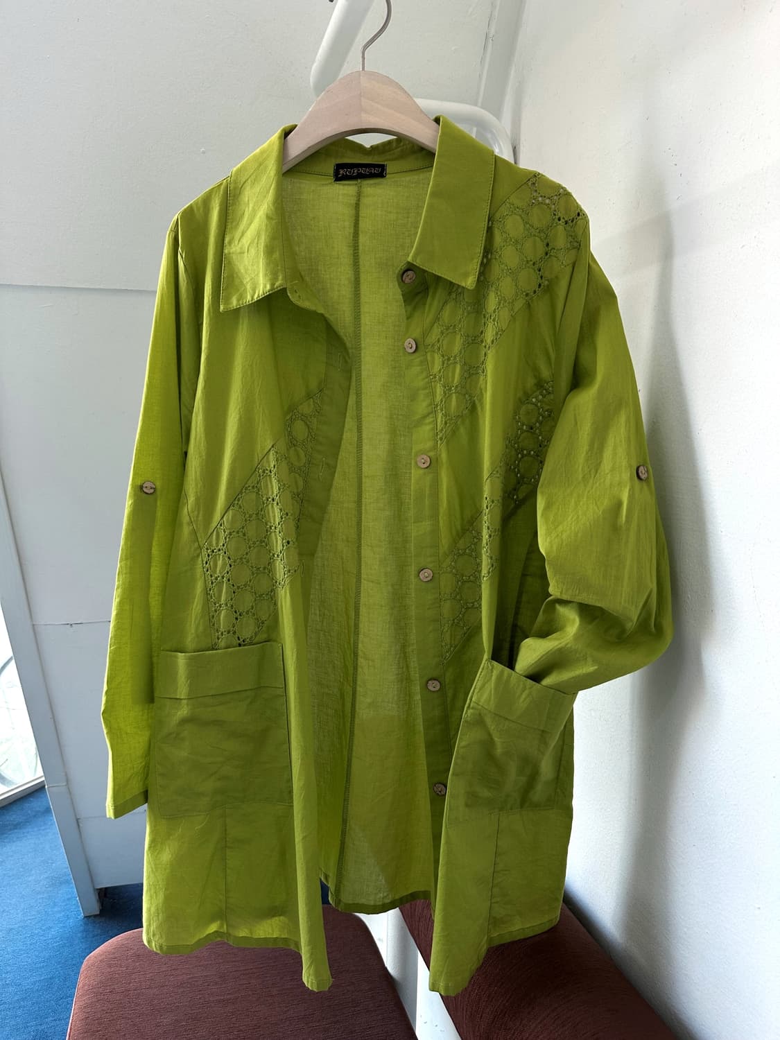Light cotton stitch design loose shirt 상품이미지1