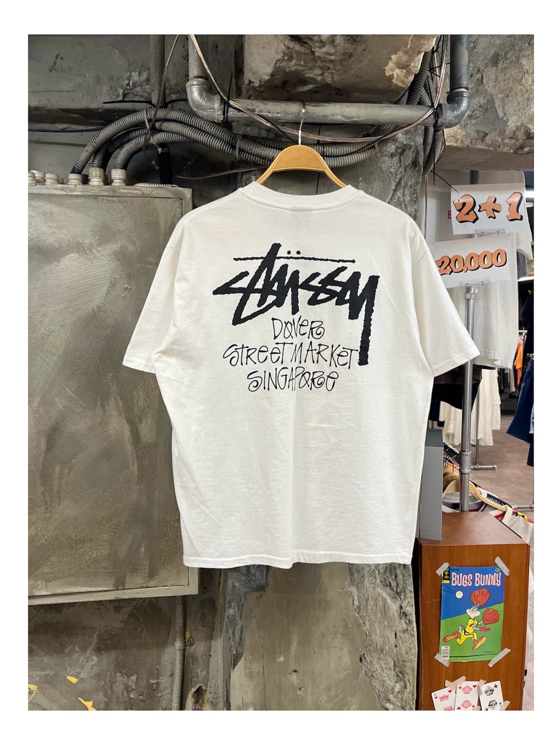 스투시 스탁 도버 스트리트 마켓 반팔티 화이트 L #csz3924  상품이미지1