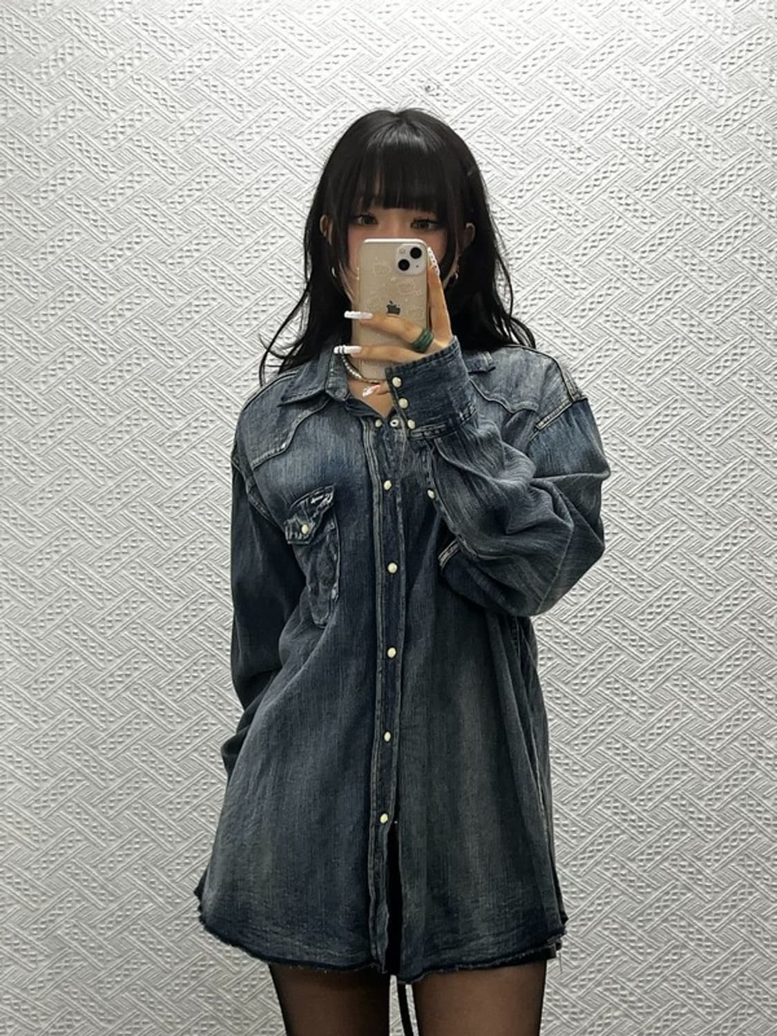 랭글러 컨트리 웨스턴 빈티지 워싱 데님 셔츠 XL C10872 상품이미지1