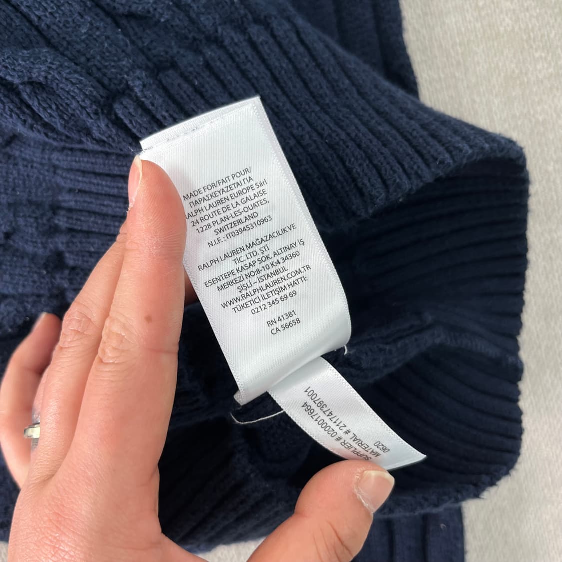 W 90 폴로랄프로렌 꽈배기 네이비 니트 상품이미지6
