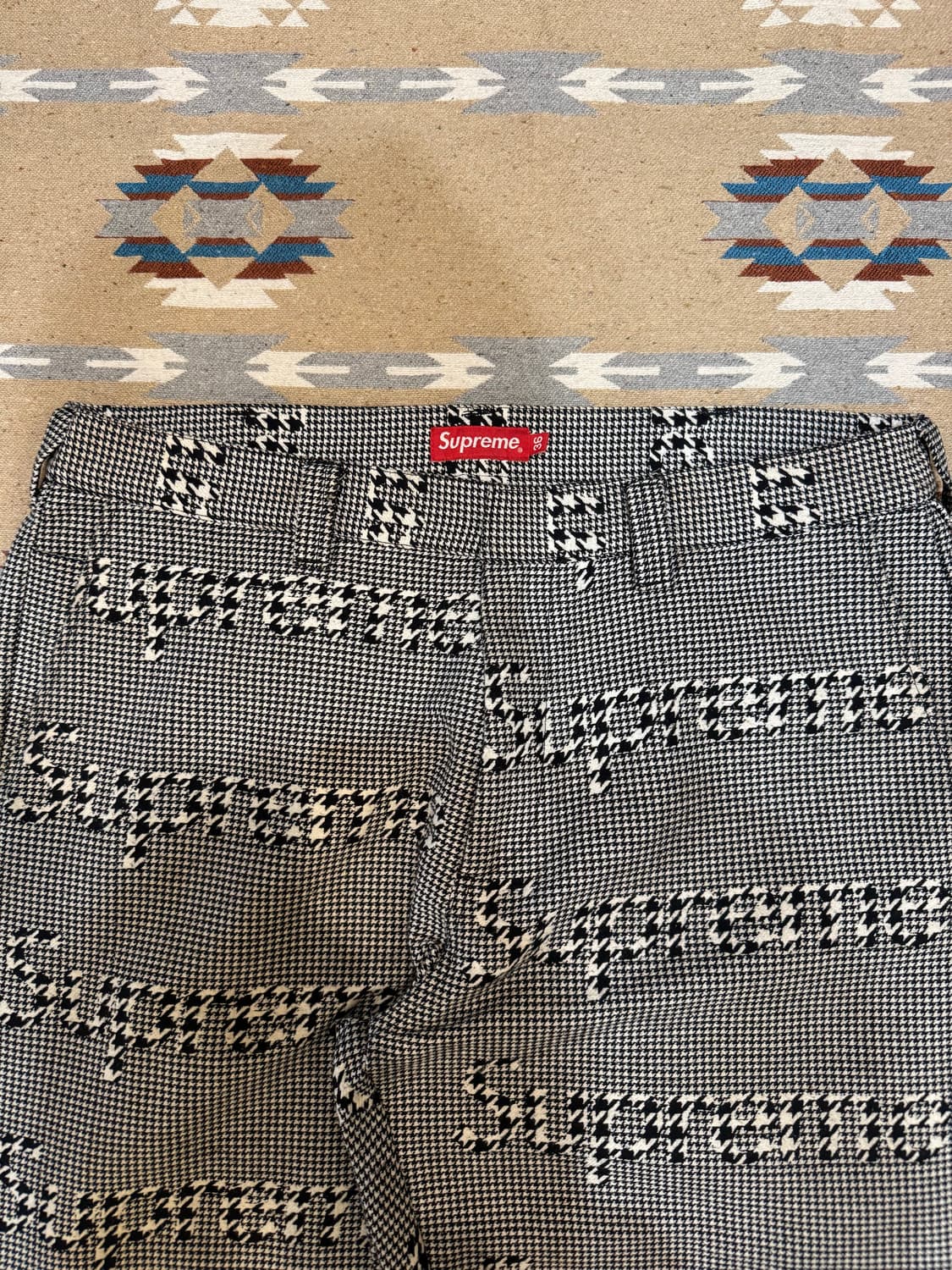 [36] 슈프림 워크팬츠 블랙 하운드 투스 상품이미지2