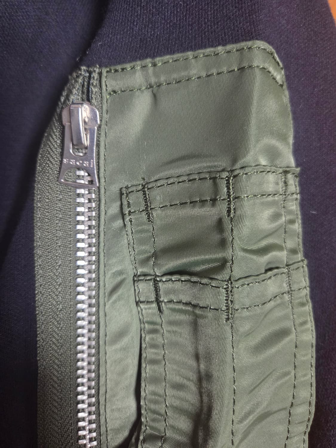 사카이 ma-1 믹스 네이비 후디 상품이미지3