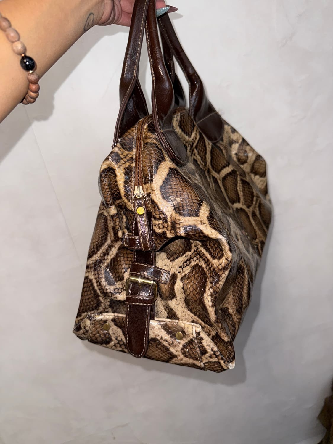 Anne Klein brown python big tote bag 상품이미지3
