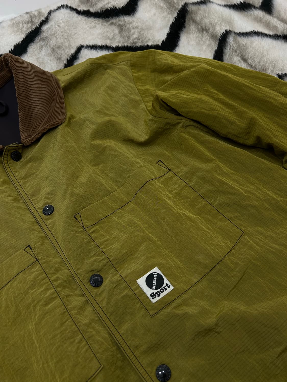 [M]헤리티지플로스 양면 나일론 헌팅 자켓/고동색 옅은그린 상품이미지1