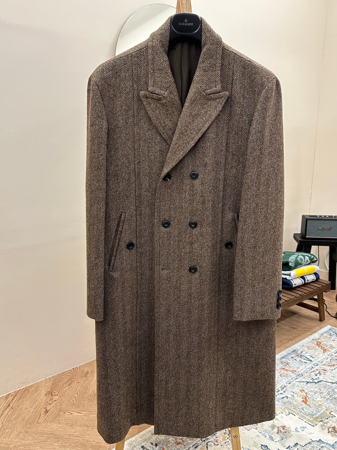 [새제품] 아워스코프 아브라함문 헤링본 더블 코트 상품이미지1