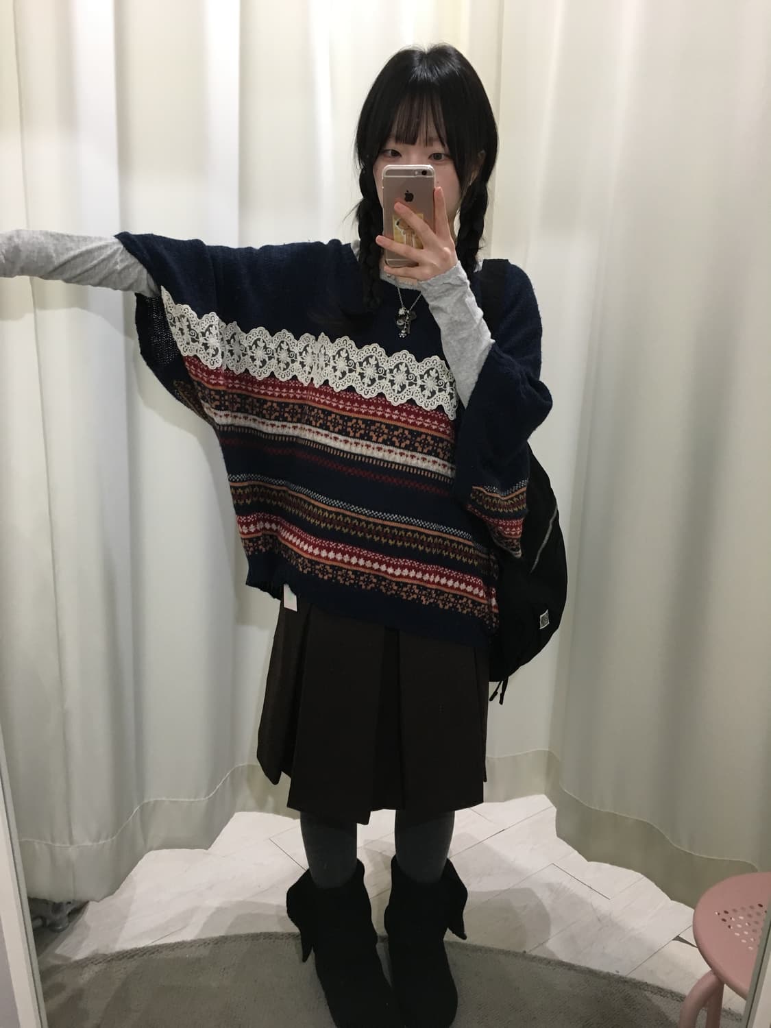 노르딕 오버핏 레이어드 니트 상품이미지3