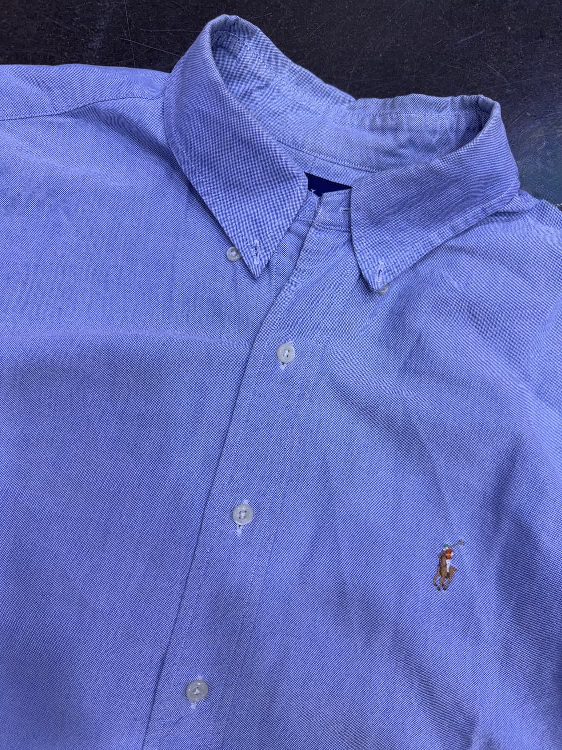 폴로 랄프로렌 컬러 포니 자수 클래식핏 옥스포드 반팔셔츠 XL 상품이미지3