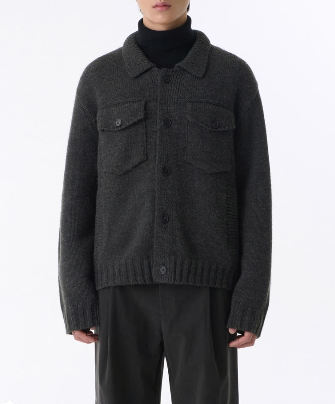 L 새제품) 무신사스탠다드 릴렉스드 니트 트러커 가디건 재킷 그레이 상품이미지10