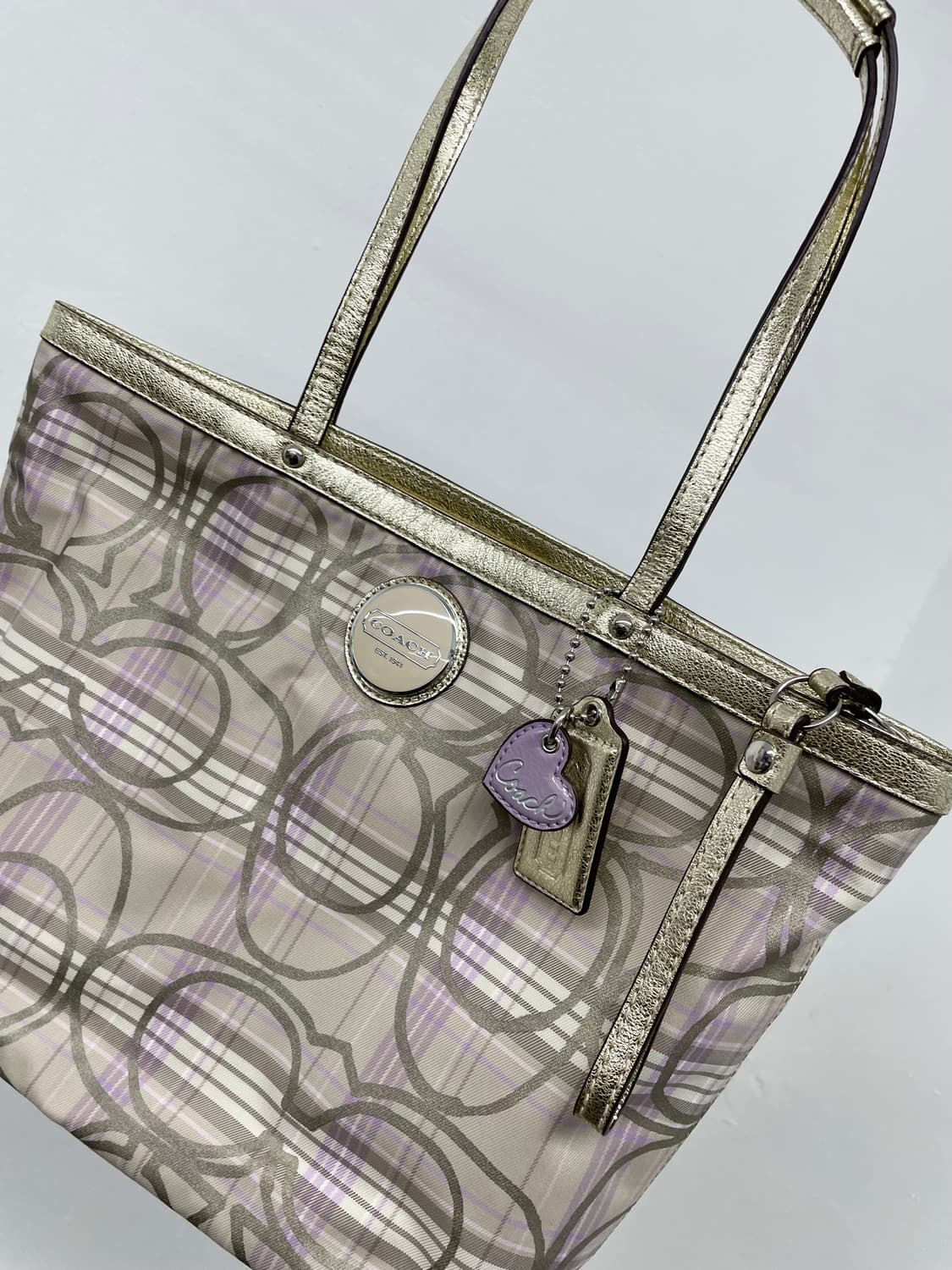 코치 라벤더 히메갸루 로고 패턴 숄더백 상품이미지6