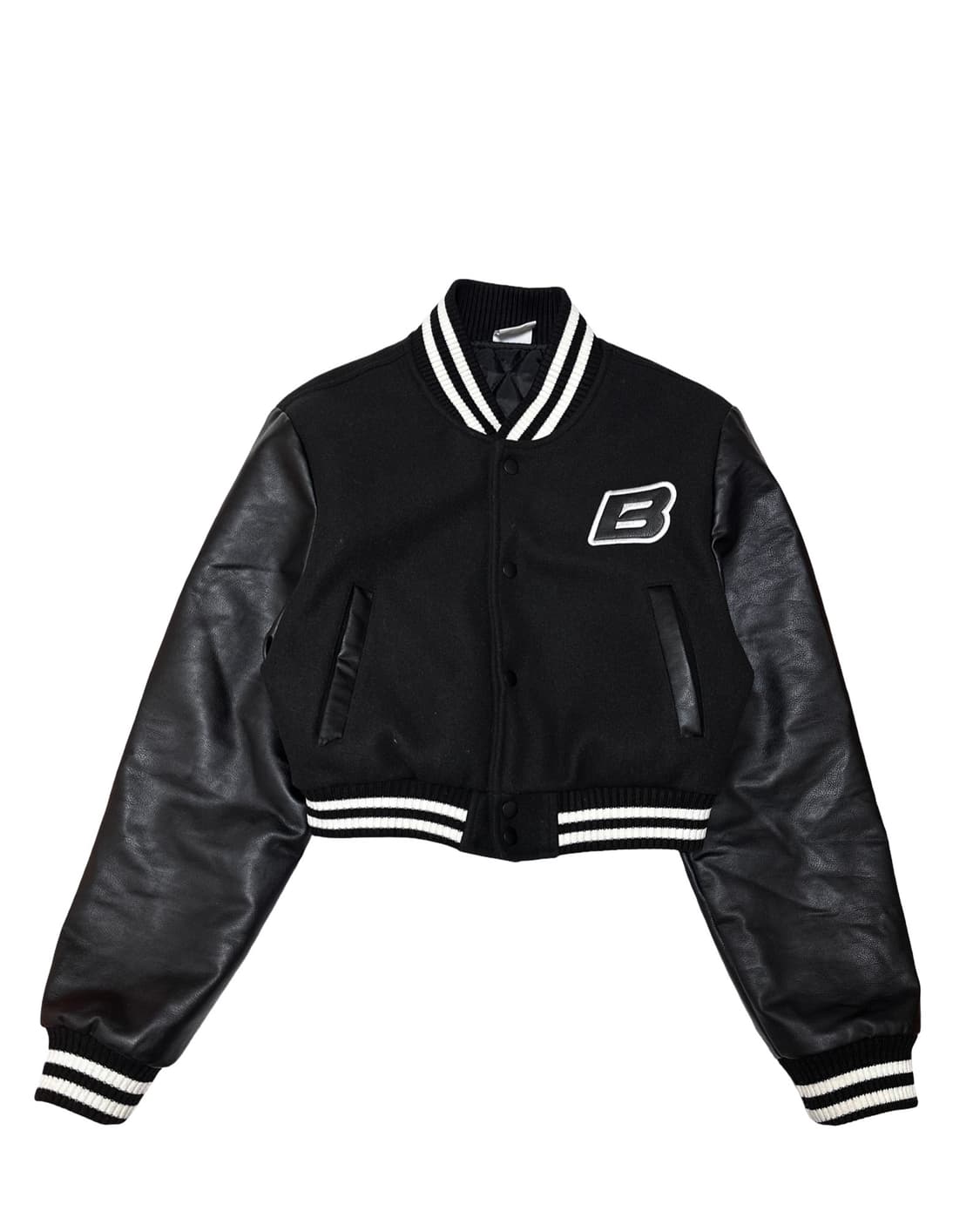 본투윈 블랙 크롭 바시티 자켓 상품이미지1