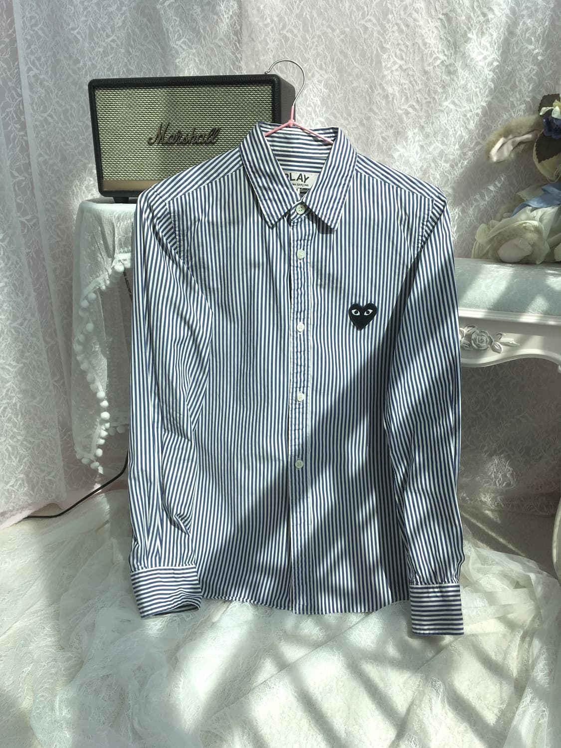 comme des garcons navy stripe shirt 상품이미지3