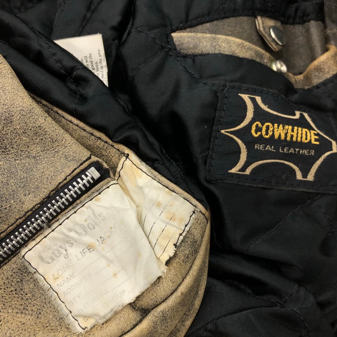 빈티지 소가죽 하드 에이징 라이더 레더 가죽 자켓 상품이미지6