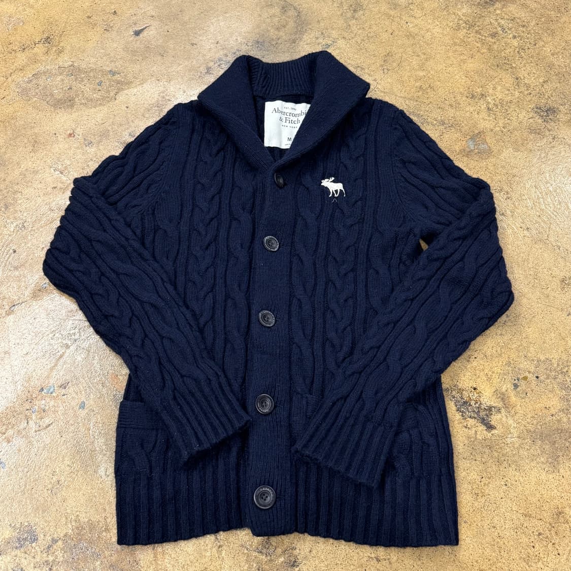 아베크롬비 꽈배기 니트 카라 가디건  상품이미지2