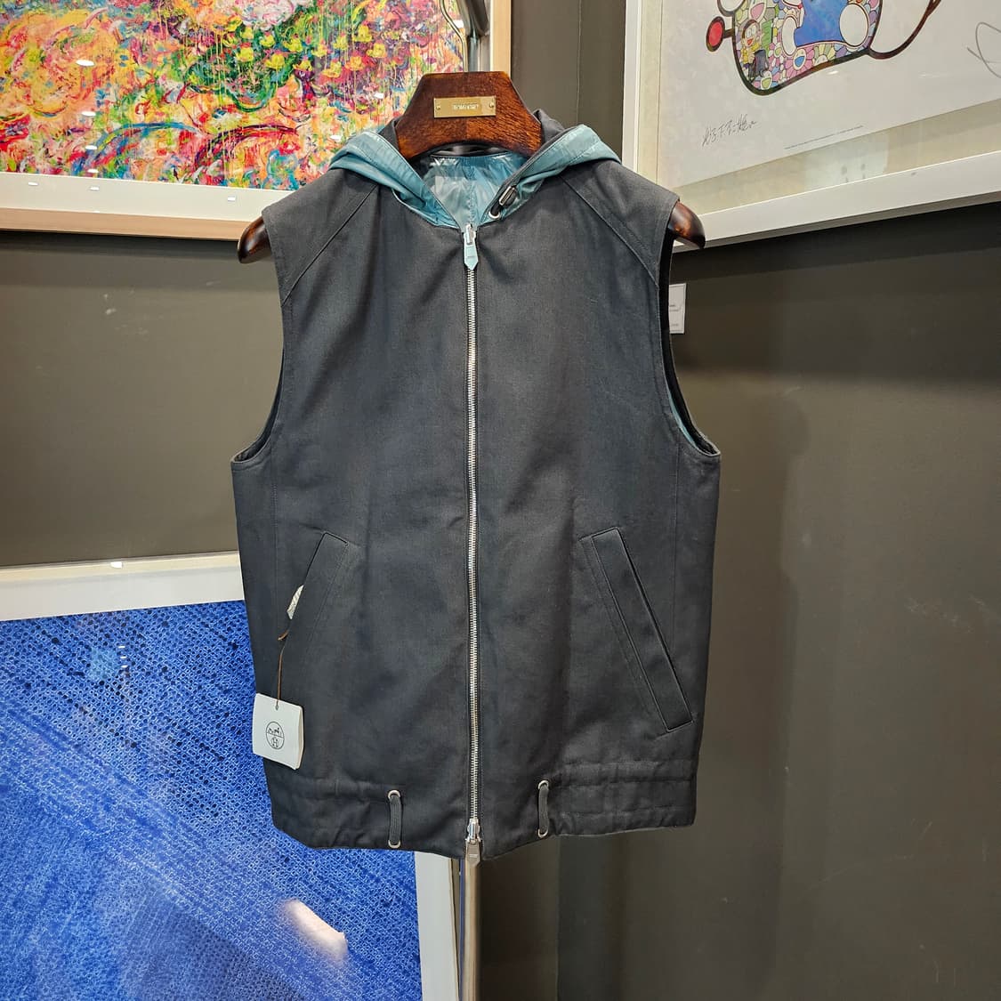 에르메스 플레인 토일 브라이트 캔버스 리버서블 후드 베스트 상품이미지5