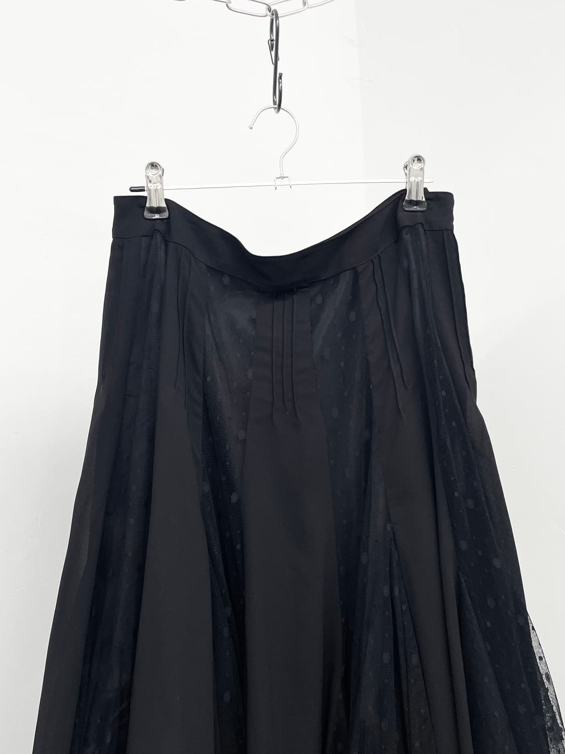 블랙 시어 도트 레이스 스커트 상품이미지5