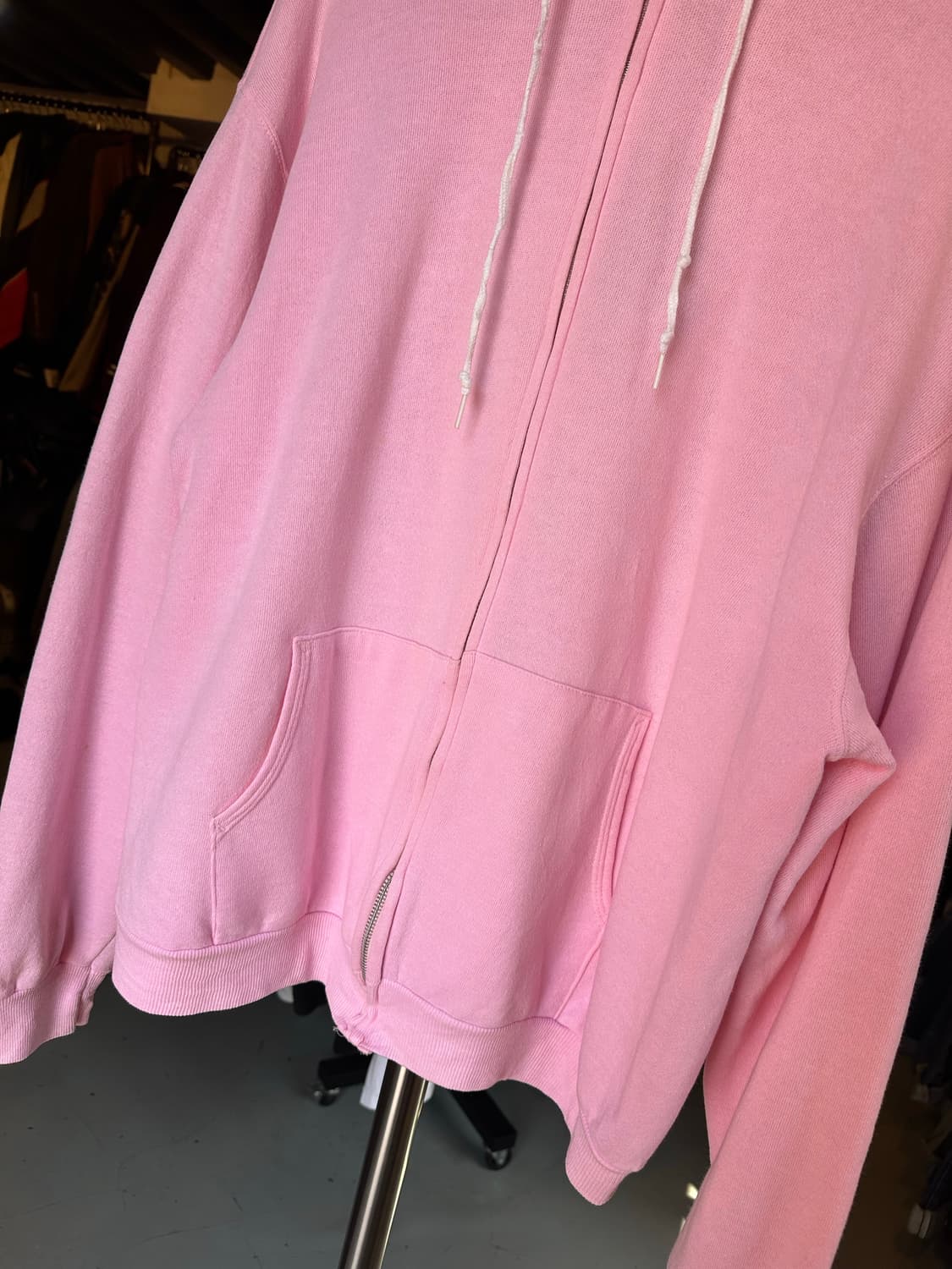 90s 헤인즈 50/50 플레인 집 스웻 후드 연핑크  상품이미지4