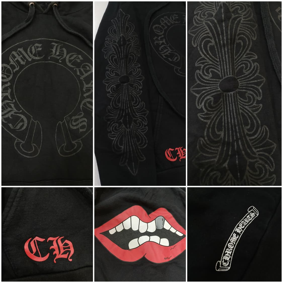 크롬하츠 / 매티보이 촘퍼 립 홀슈스 플로랄 후드 블랙 / M 상품이미지9