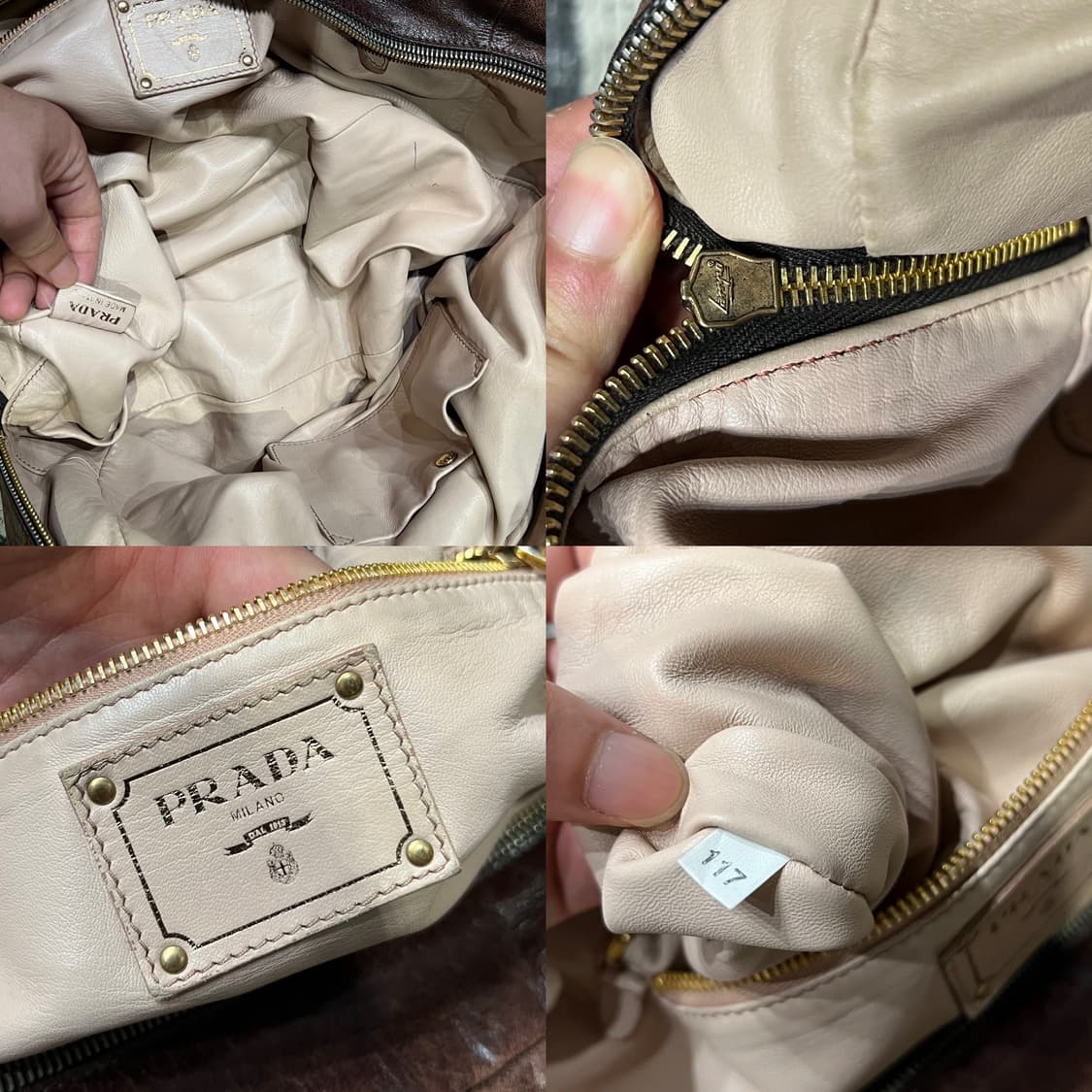 Prada 프라가 브라운 레더 핸드백 상품이미지10