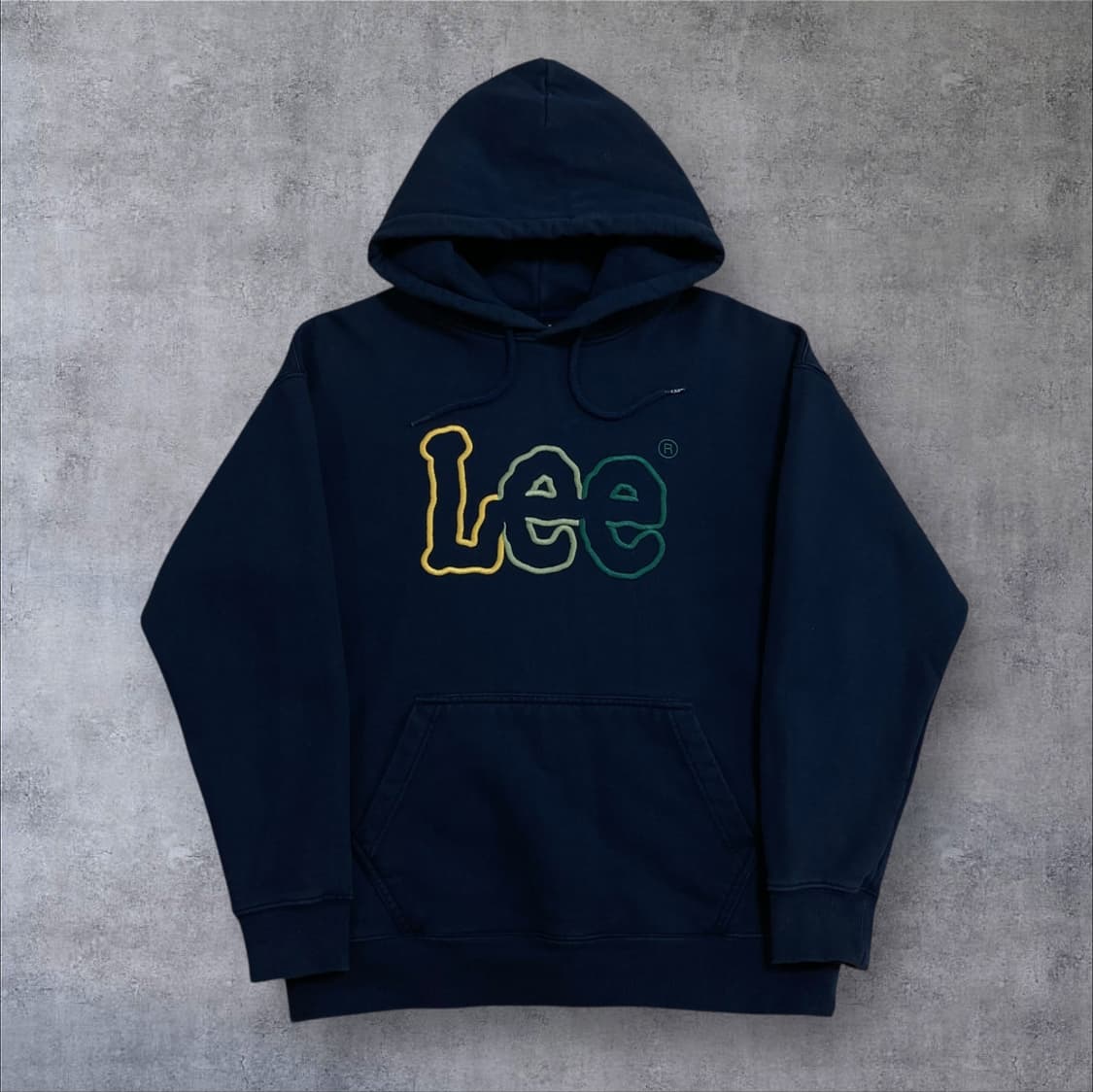 Lee 스펠아웃 빅로고 네이비 후드티 상품이미지1