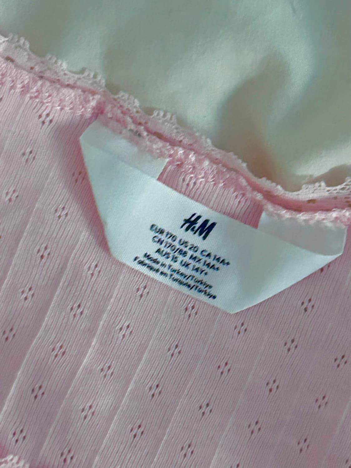 H&M 레이스 포인텔 쿨 베이비 핑크 긴팔 티셔츠 상품이미지3