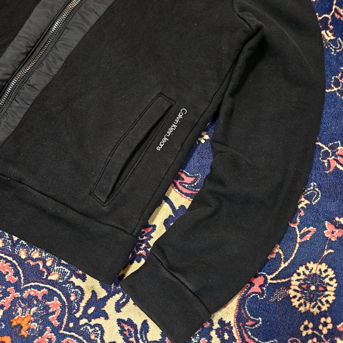 켈빈클라인 y2k 00's 나일론 코튼 블럭 집업 저지 자켓 M 상품이미지4