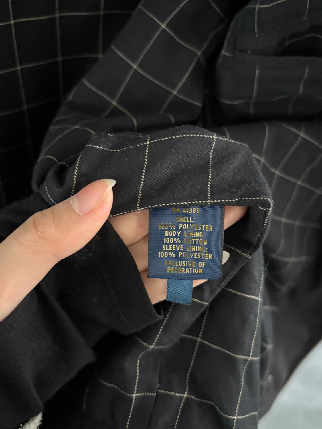 Polo 폴로 랄프로렌 신형라벨 블랙 안감체크 폴리쉘 헤링턴 자켓  상품이미지7