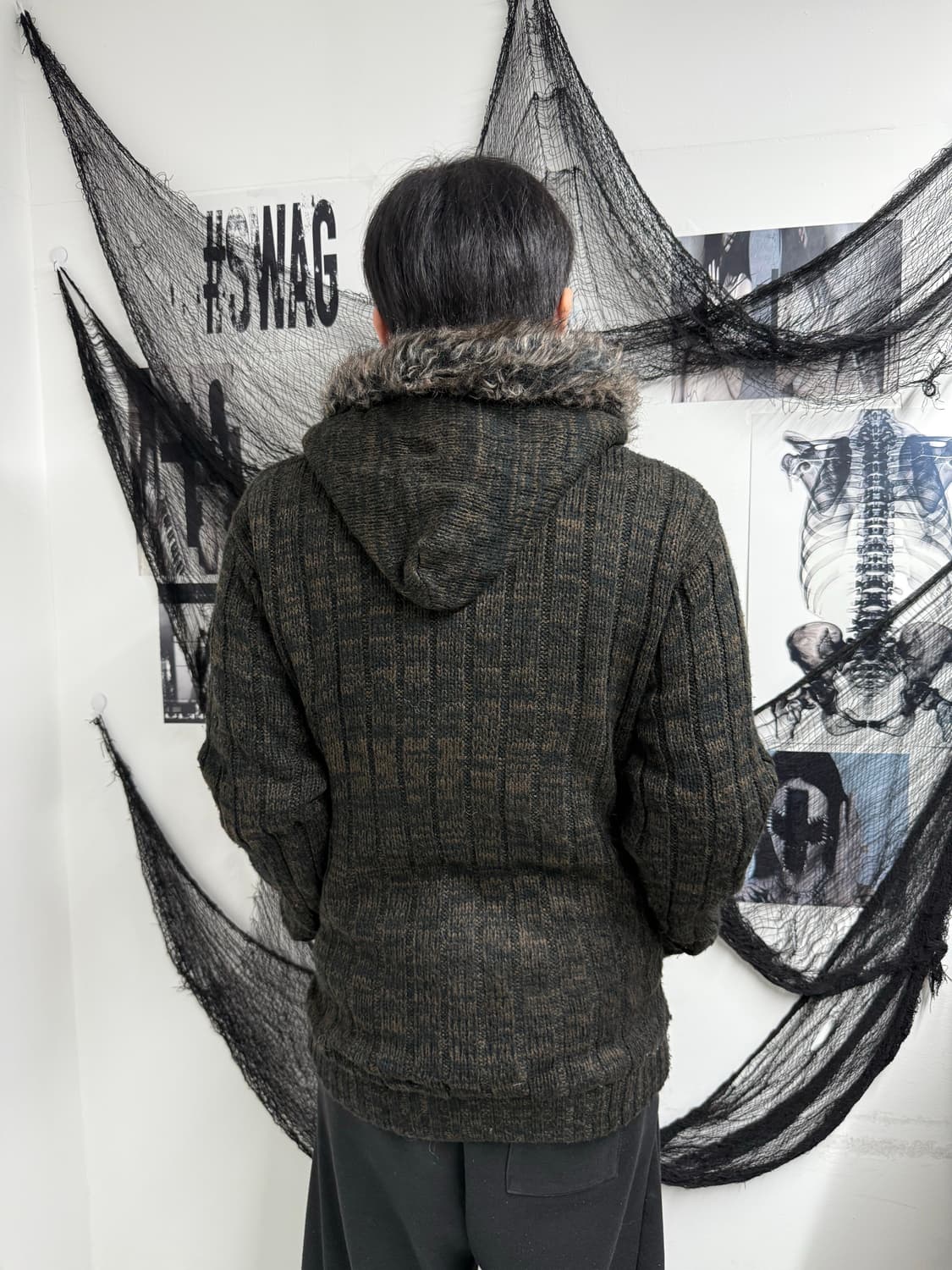 Fur detailed knit hood zipup 상품이미지6